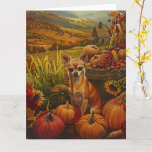 Chihuahua-Hund Herbsternte Erntedankfest Karte