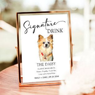 Chihuahua Hund Hochzeit Signature Drink Sign Poster