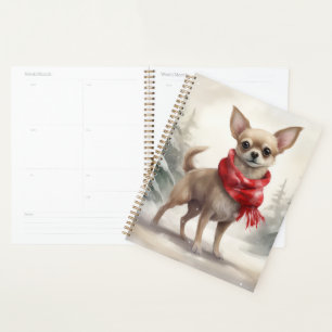 Chihuahua-Hund im Schnee Weihnachten Planer