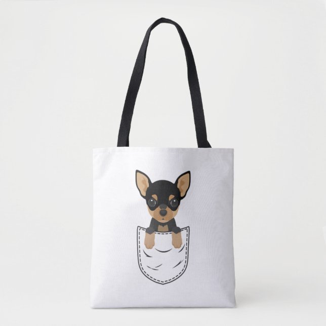 Chihuahua-Hund in Pocket (Vorderseite)