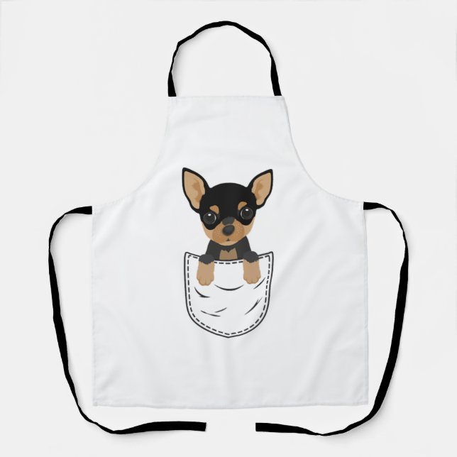 Chihuahua-Hund in Pocket Schürze (Vorderseite)