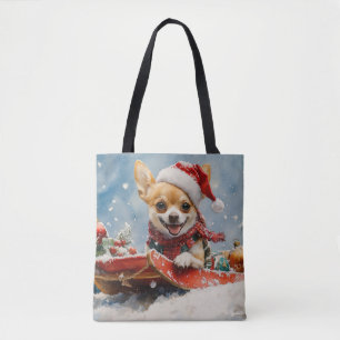 Chihuahua Hund in Sledge Let it Schnee Weihnachten
