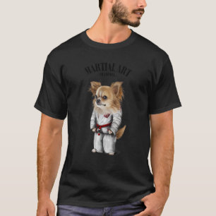 Chihuahua-Hund Judo Karate Meister in weißem Judog T-Shirt