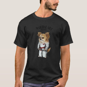 Chihuahua-Hund Judo Karate Meister in weißem Judog T-Shirt