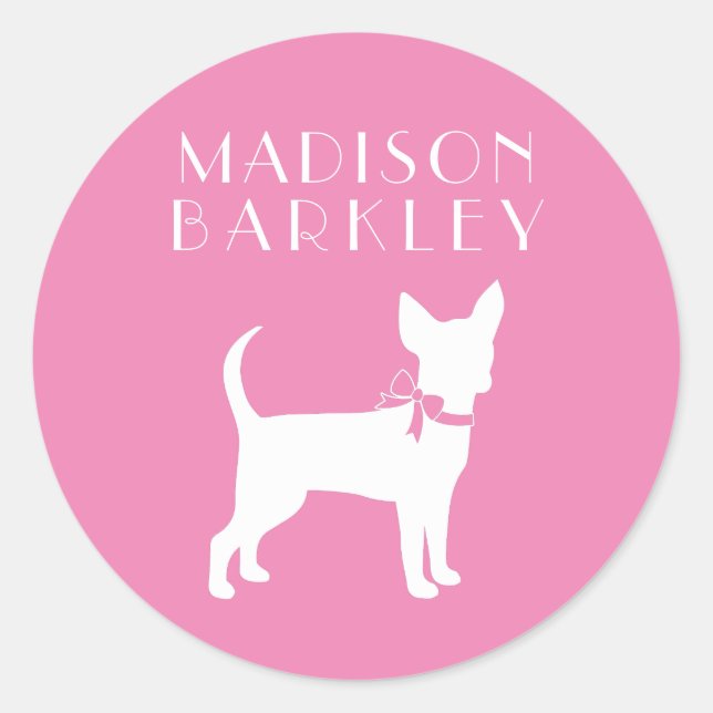 Chihuahua Hund Klassischer Rundsticker Runder Aufkleber (Vorderseite)