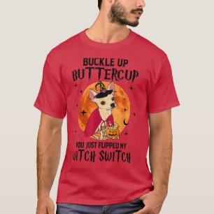 Chihuahua Hund knöpfen Buttercup Halloween-Costum T-Shirt