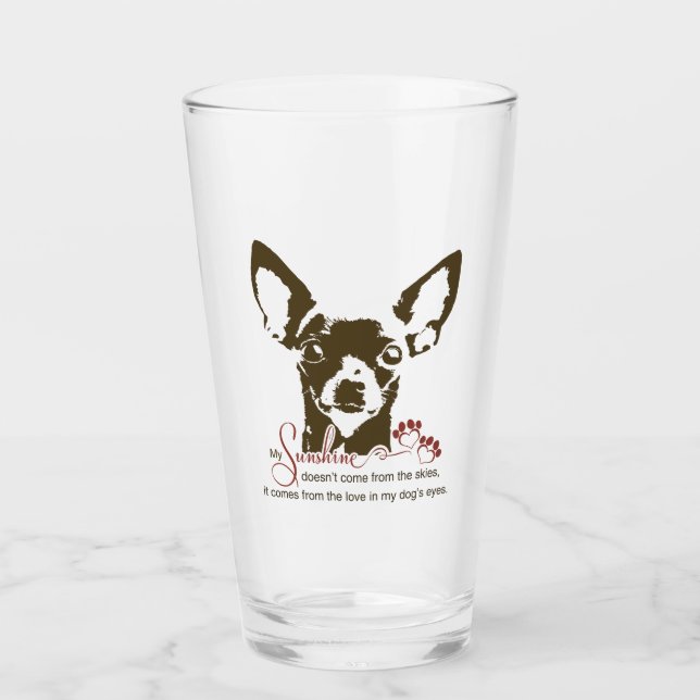 Chihuahua-Hund mein Sonnenschein Glas (Vorderseite)
