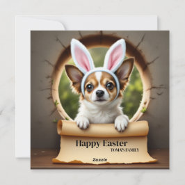 Chihuahua Hund mit Familienname Feiertagskarte