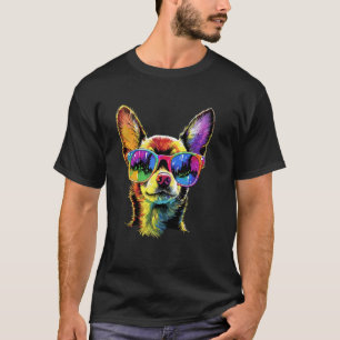 Chihuahua-Hund mit Sonnenbrille Hunde, die ich lie T-Shirt