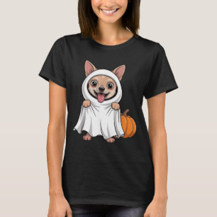 Chihuahua-Hund mit weißem Geisterkostüm Hund T-Shirt