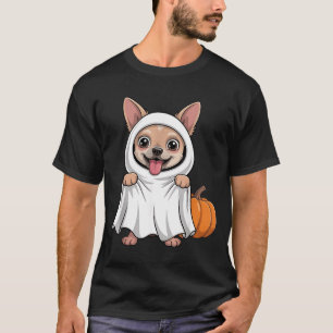 Chihuahua-Hund mit weißem Geisterkostüm Hund T-Shirt