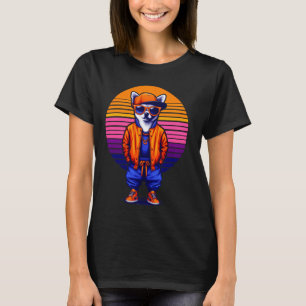Chihuahua Hund moderner urbaner Stil Sonnenunterga T-Shirt