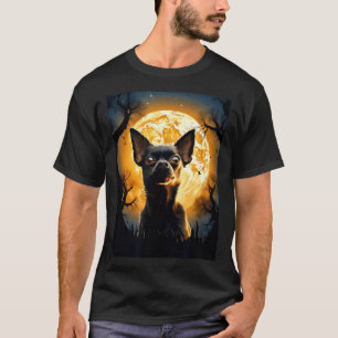 Chihuahua-Hund-Mond-Silhouette-Halloween-lustig-bö T-Shirt