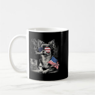 Chihuahua Hund Papa Patriotisch Amerikanische Flag Kaffeetasse