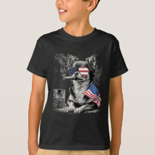 Chihuahua Hund Papa Patriotisch Amerikanische Flag T-Shirt