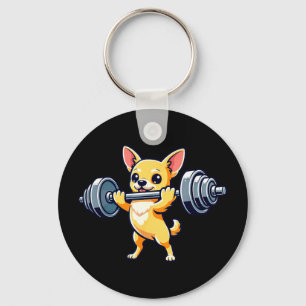 Chihuahua-Hund Powerlifting Gewichtheben Fitnessst Schlüsselanhänger