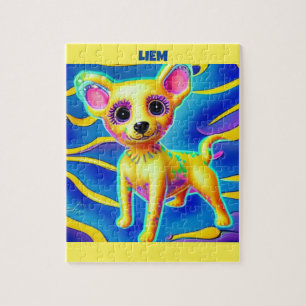 CHIHUAHUA HUND PUZZLE MIT PERSONALISIERTEM NAMEN.