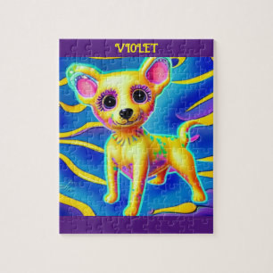 CHIHUAHUA HUND PUZZLE MIT PERSONALISIERTEM NAMEN.