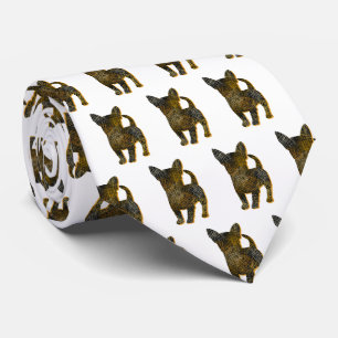 Chihuahua Hund Silhouette Halloween White Neck Krawatte