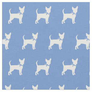 Chihuahua-Hund-Silhouette Haustier Hellblau Stoff