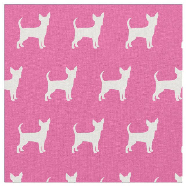 Chihuahua Hund Silhouette Pink Stoff (Nahaufnahme)