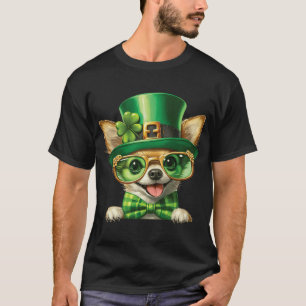 Chihuahua Hund St. Patricks Tag Irischer Kleeblatt T-Shirt