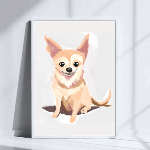Chihuahua-Hund Süßer Hund Haustier Welpe Wasserf Poster