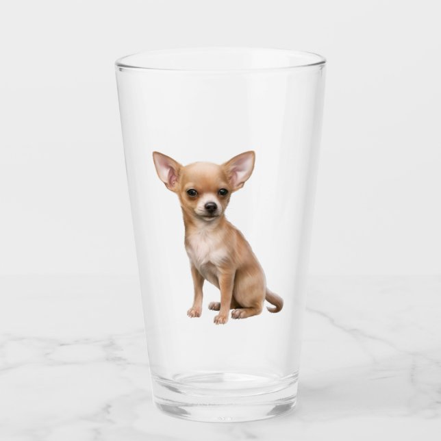 Chihuahua Hund Tierglas Glas (Vorderseite)