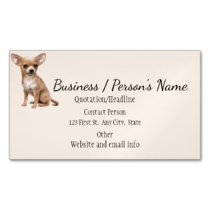 Chihuahua Hund Tierlogo Tierisches Eigenes Busin Magnetische Visitenkarte
