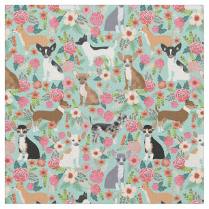Chihuahua Hunde Blumenzwerge Stoff