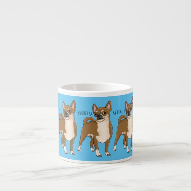 Chihuahua Hunde Cartoon Illustration Espressotasse (Vorderseite)