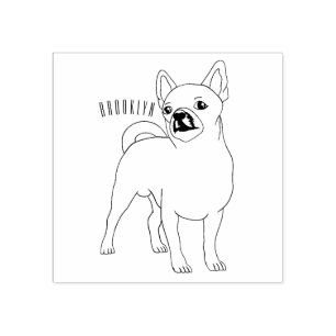 Chihuahua Hunde Cartoon Illustration Gummistempel