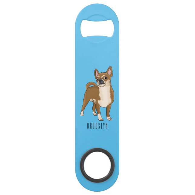 Chihuahua Hunde Cartoon Illustration Speed Flaschenöffner (Vorderseite)