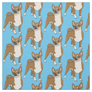 Chihuahua Hunde Cartoon Illustration Stoff