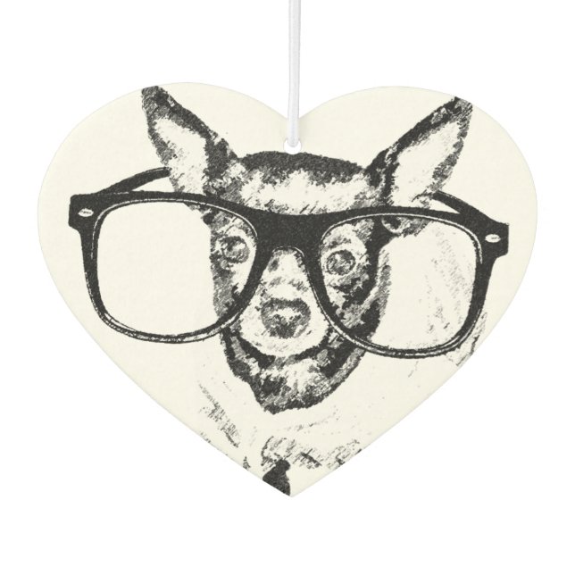 Chihuahua-Hunde-Illustration Zeichnend Autolufterfrischer (Vorderseite)