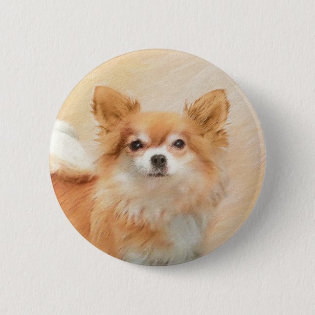 Chihuahua Hunde Malerei Original Art Button (Vorderseite)