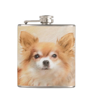 Chihuahua Hunde Malerei Original Art Flachmann