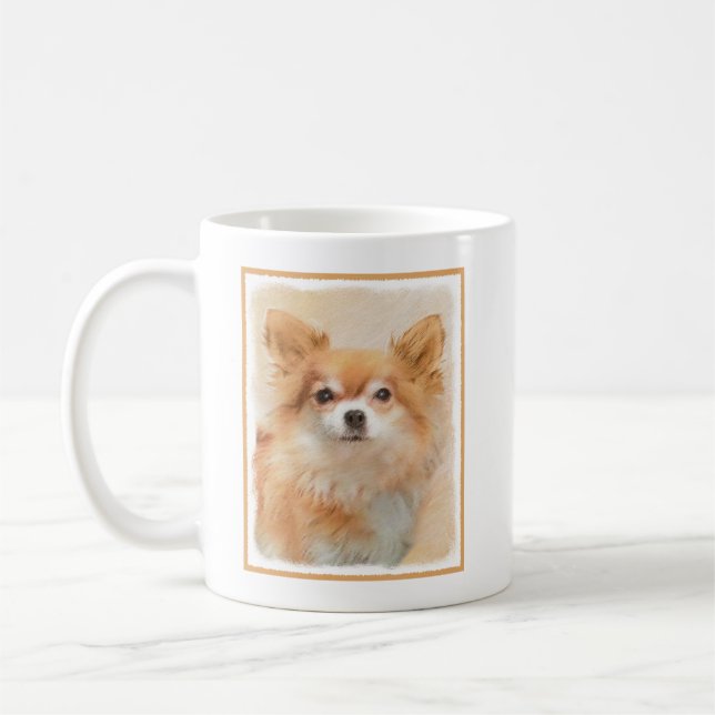Chihuahua Hunde Malerei Original Art Kaffeetasse (Links)