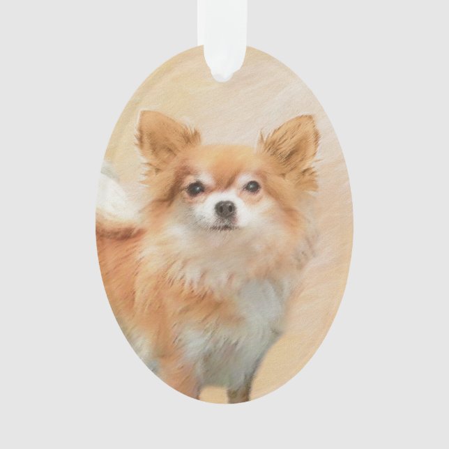 Chihuahua Hunde Malerei Original Art Ornament (Vorderseite)