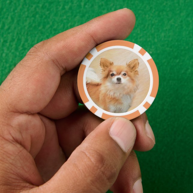 Chihuahua Hunde Malerei Original Art Pokerchips (Hand)