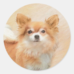 Chihuahua Hunde Malerei Original Art Runder Aufkleber