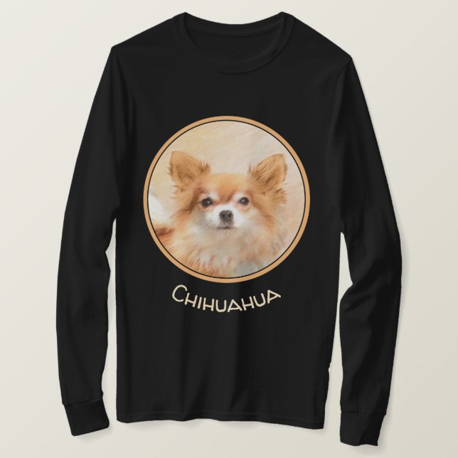 Chihuahua Hunde Malerei Original Art T-Shirt (Design vorne)