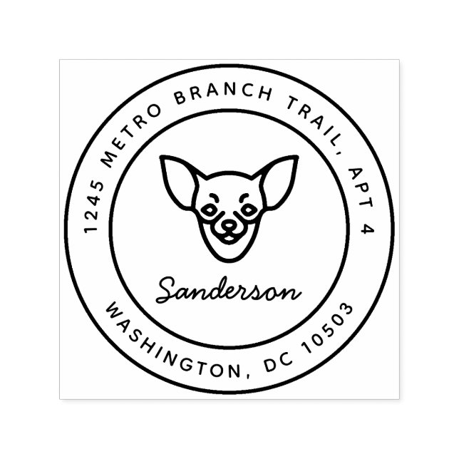 Chihuahua Hunde Rücksendeadresse Briefmarke Selbst Permastempel (Design)