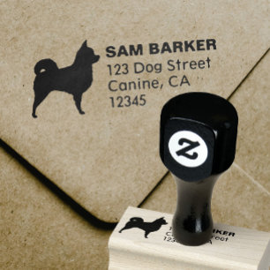 Chihuahua-Hunde-Silhouette Rücksendeadresse Gummistempel