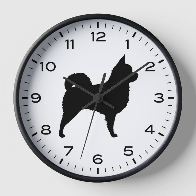 Chihuahua-Hunde-Silhouette Uhr (Vorderseite)