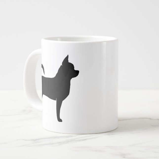 Chihuahua Hunde Silhouetten Jumbo-Tasse (Vorderseite Links)