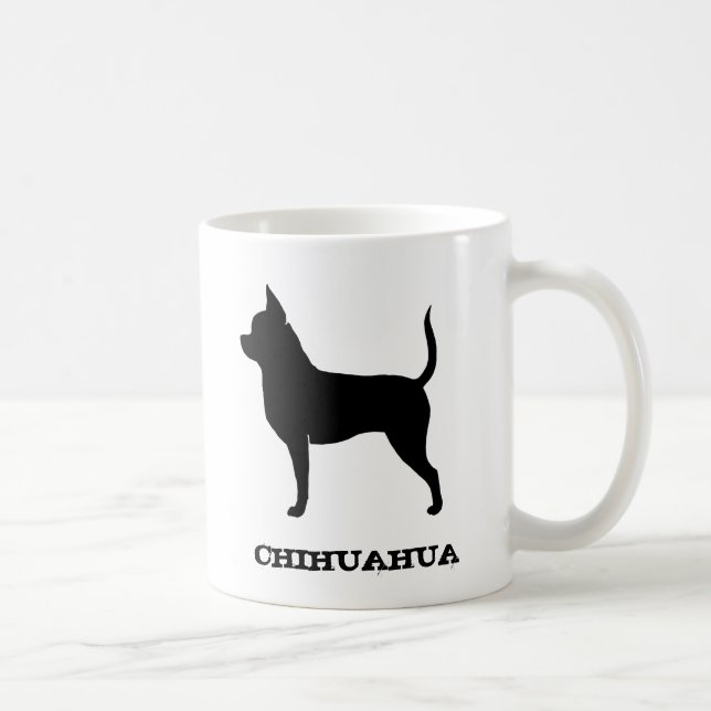 Chihuahua Hunde Silhouetten nach Maß Tasse (Rechts)