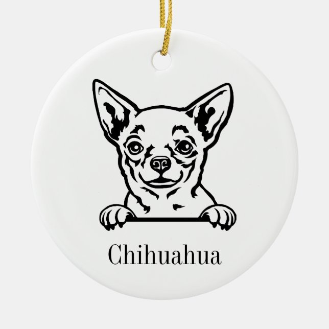 Chihuahua-Hundeschmuck Keramik Ornament (Vorne)