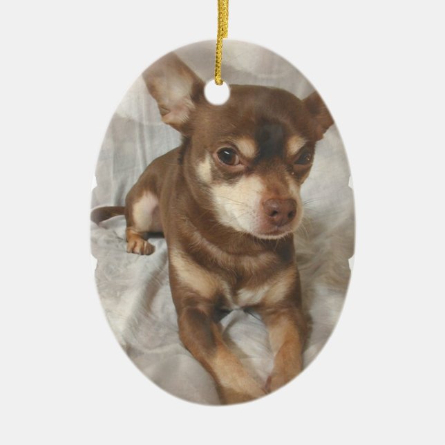 Chihuahua-Hundeverzierung Keramik Ornament (Vorne)