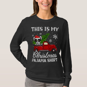 Chihuahua Hundfahrt roter LKW mit Weihnachtsbaum T-Shirt